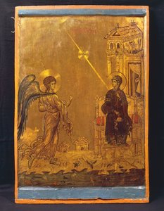 Bebudelsen (tempera på panel) av Byzantine School