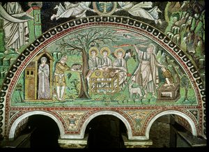 The Hospitality of Abraham and the Sacrifice of Isaac, 600-tallet (mosaikk)