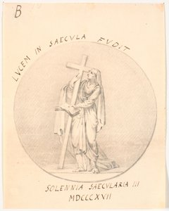 Medaljong med allegorisk kvinneskikkelse av C.A. Lorentzen