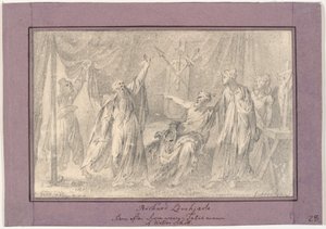 Richard Løvehjerte. Scene fra romanen "The Talisman" (1825) av Walter Scott av C.A. Lorentzen