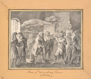 Scene fra Ludvig Holberg "Det arabiske pulveret"