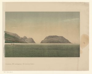 Utsikt over kysten av Greater Aceh, med flåten til den første Aceh-ekspedisjonen utenfor kysten, del fire The Greater Aceh Road (tittel på objekt) av C.A. Whitten
