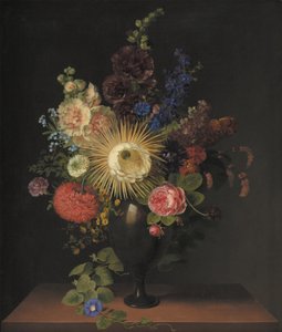 En kaktus Grandiflora og andre blomster i en porfyrvase av C.D. Fritzsch