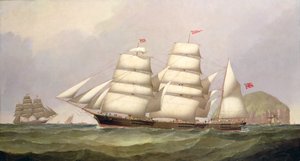 Barken "Udaunted" utenfor Ailsa Craig, med handelsskip utenfor av C.H. Fyfe