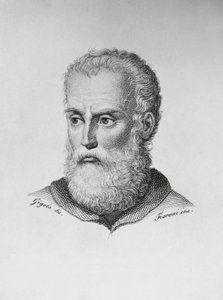 Portrett av Annibale Caro (1507-1566), italiensk forfatter og poet, gravering av Ado Fioroni (aktiv 1812-1833) etter tegning av Giovanni Battista Gigola (1767-1841) av J.B. and Brown J. Rowbotham