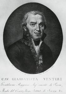 Portrett av Giovanni Battista Venturi (1746-1822), italiensk fysiker, diplomat, vitenskapshistoriker og oppdager av Venturi-effekten, gravering