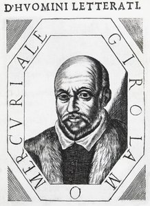 Portrett av Girolamo Mercuriale (1530-1606), italiensk lege og filosof, blekktegning av J.B. and Brown J. Rowbotham