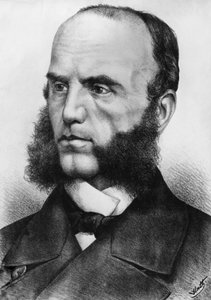 Portrett av Wilhelm von Tegetthoff (1827-1871), østerriksk admiral, han befalte marinestyrker under andre Schleswig-krigen i 1864, og østerriksk-prøyssiske krigen i 1866, gravering etter tegning av Watt