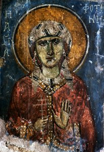Helgen, freskomaleri i den bysantinske kirken Agios Georgios Sfakiotis, Diavaide, Kreta, Hellas (bilde) av J.B. and Brown J. Rowbotham