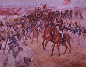 Slaget ved New Orleans (farge litho) av J.B. and Brown J. Rowbotham