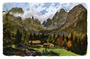 Lake Nambino og Brentagroup, Tyrol, 1901 av CM Reisch