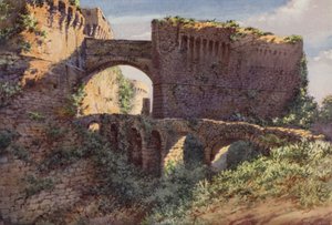 Castel Castruccio Castracani, Sarzana (farge litho)