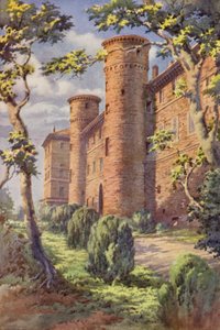 Det kongelige slott, Moncalieri (farge litho)