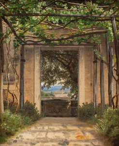 En pergola, Italia av Christoffer Wilhelm Eckersberg
