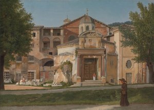 En del av Via Sacra, Roma Church of Saints Cosmas and Damian, ca. 1814-15. av Christoffer Wilhelm Eckersberg