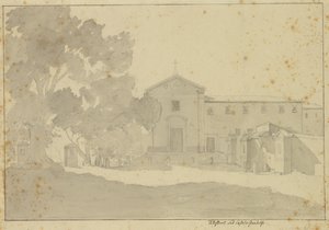 Kapusinerklosteret ved Castel Gandolfo sørøst for Roma. av Christoffer Wilhelm Eckersberg