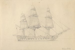 Og fregatt. av Christoffer Wilhelm Eckersberg