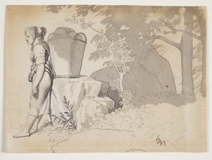 En bondekvinne hviler av Christoffer Wilhelm Eckersberg