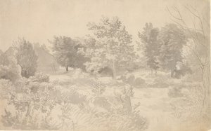 En innhegning med trær av Christoffer Wilhelm Eckersberg