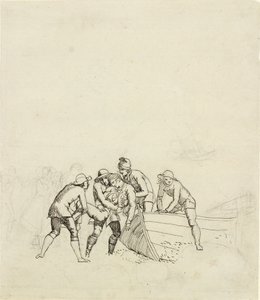 Fiskerne fra Hornbæk - studie for hovedgruppen av Christoffer Wilhelm Eckersberg