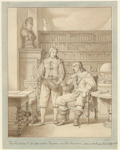 Frederik III har den kongelige lov utarbeidet av Peder Schumacher. av Christoffer Wilhelm Eckersberg