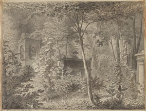 Molières grav i Jardin Elysée des Petits Augustins, Paris 10. juni (1811) av Christoffer Wilhelm Eckersberg