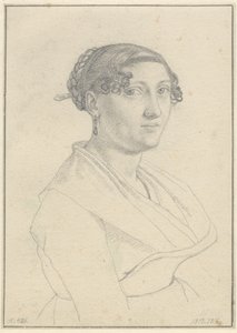 Portrett av en romersk kvinne, ett ansikt vendt mot høyre. av Christoffer Wilhelm Eckersberg