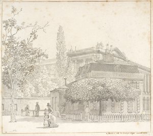 Restaurant Ledoyen ved Place de la Concorde nær Champs-Élysées, Paris av Christoffer Wilhelm Eckersberg