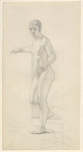 Stående kvinnelig modell av Christoffer Wilhelm Eckersberg