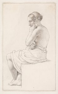 Studie av en sittende halvnaken kvinne av Christoffer Wilhelm Eckersberg