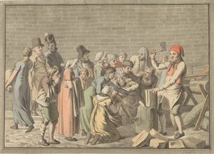 Utdeling av ved til de fattige av Christoffer Wilhelm Eckersberg