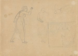 Utkast til en fallen jentes historie, ark 1 av Christoffer Wilhelm Eckersberg