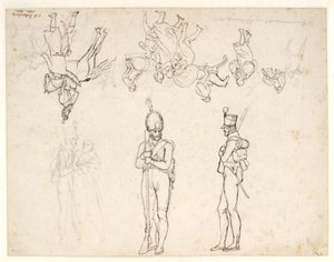 Utkast til en rekke figurer i en skildring av Københavns bombardement av Christoffer Wilhelm Eckersberg