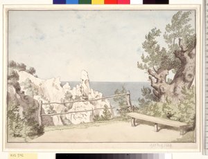 Utsikt fra Møns Klint ved Sommerspiret av Christoffer Wilhelm Eckersberg
