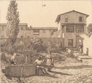Utsikt over en italiensk landsby av Christoffer Wilhelm Eckersberg