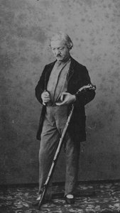 Carte de visite av Jules Perrot (s/hvitt bilde) av C. Bergamasco