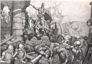 Henry V at the Siege of Harfleur, illustrasjon fra 