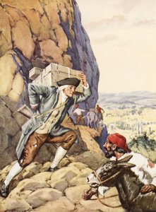 James Bruce hjelper sin dumme følger (litho) av C. Dudley Tennant