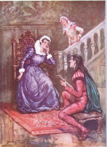 Musikeren som vant en dronnings gunst. Mary Queen of Scots og David Rizzio (farge litho)