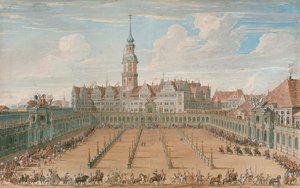 Parade av damenes ringløp den 6. juni 1709 i Dresden, 1710 av C. H. Fritzsche