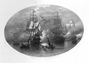 Sjøslaget ved Sole Bay, 1672, c1870