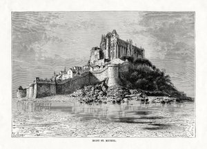 Mont-Saint-Michel, Normandie, Frankrike, 1879