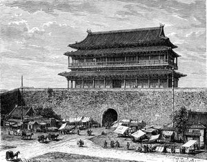 Tiananmen-porten, Peking, Kina, 1800-tallet