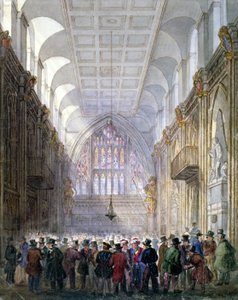 Interiør i Guildhall, City of London, 1838. av C Matthews