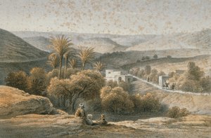 Environs of Nazareth i en etsning av Schacher - Steinkopk J.F. Editore av C. Schacher