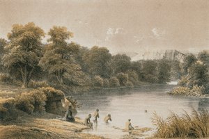 elven Jordan. Etsning av Schacher - Steinkopk J.F. Editore av C. Schacher
