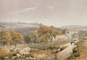 Samaria i en etsning av Schacher - Steinkopk J.F. Editore av C. Schacher