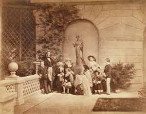 Portrett av kongefamilien i Osborne House, 1857 (sepia-bilde) (se 195000)