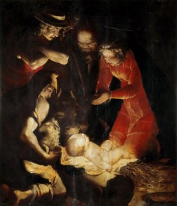 Hyrdenes tilbedelse, 1550. av Cambiaso
