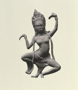 En dansende Apsaras, detalj fra en frise, sent på 1100-tallet - tidlig på 1200-tallet (stein) (detalj med 155540)